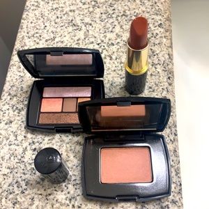 Lancome Rose petal Lipstick, meil glace blush, petal pusher eye pallet
